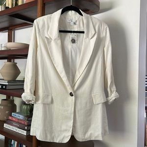 White Linen Blazer